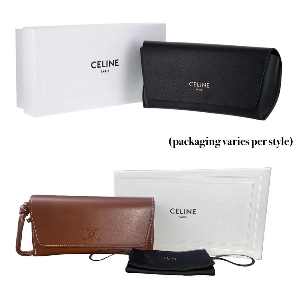 NWT Celine CL40318U-30A 59 Gold Cat-Eye 59mm Sunglasses - Picture 4 of 4